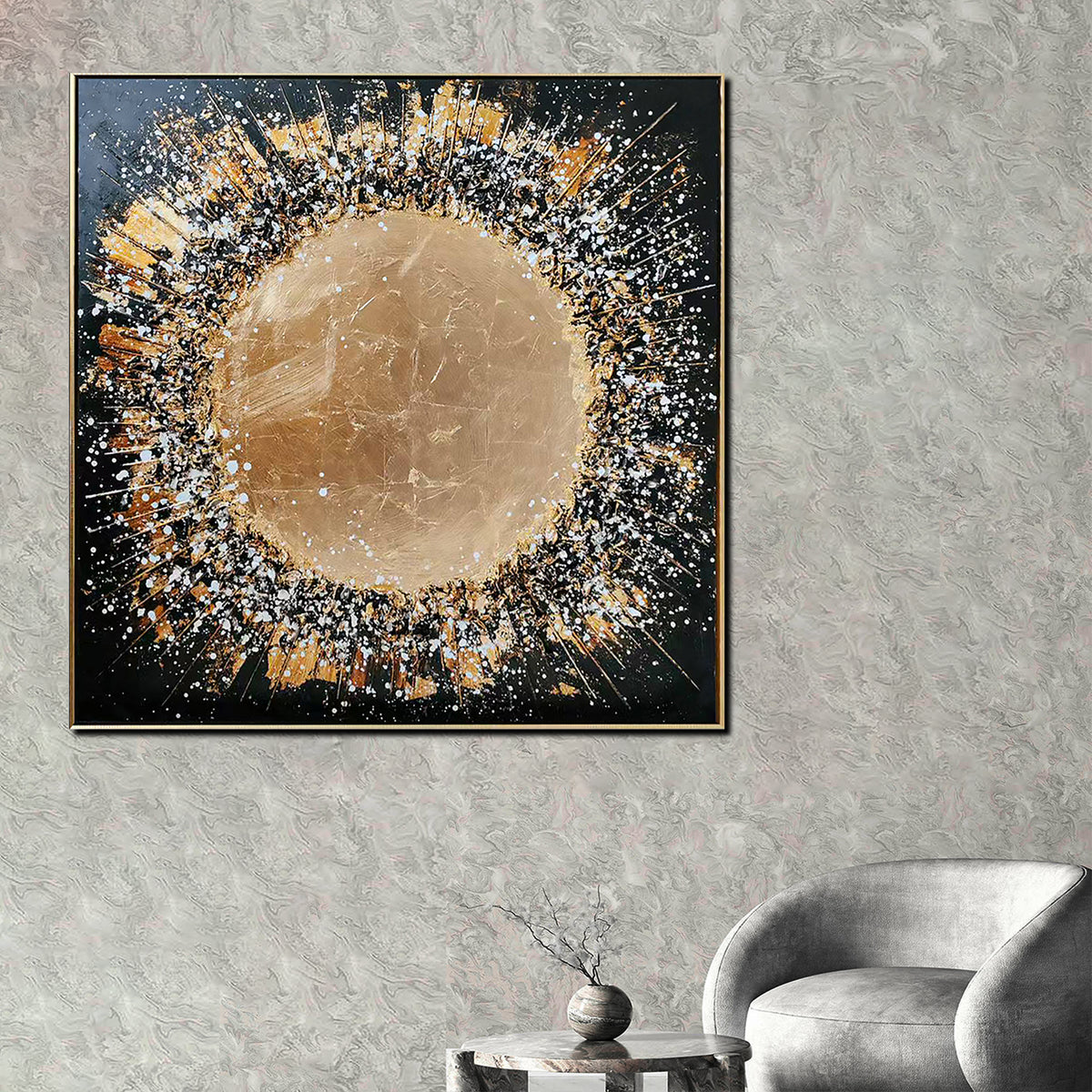 Cosmic Burst Opulence Modern Wall Art (40 x 40 Inches)