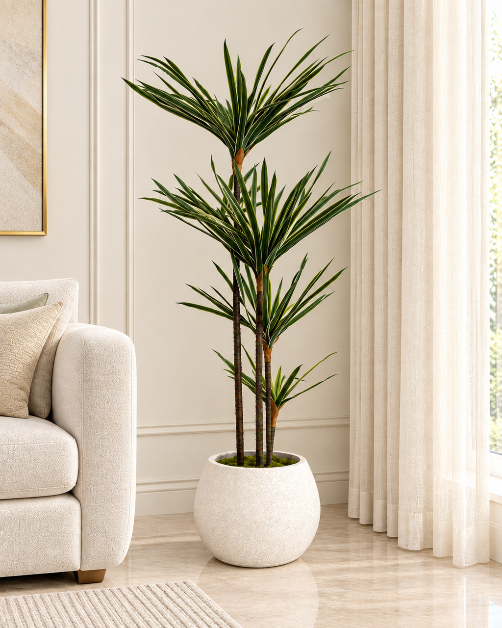 Sago Botanical Palm Artificial Indoor Plant For Home ( Natural feel )  ( 4.0 Feet )