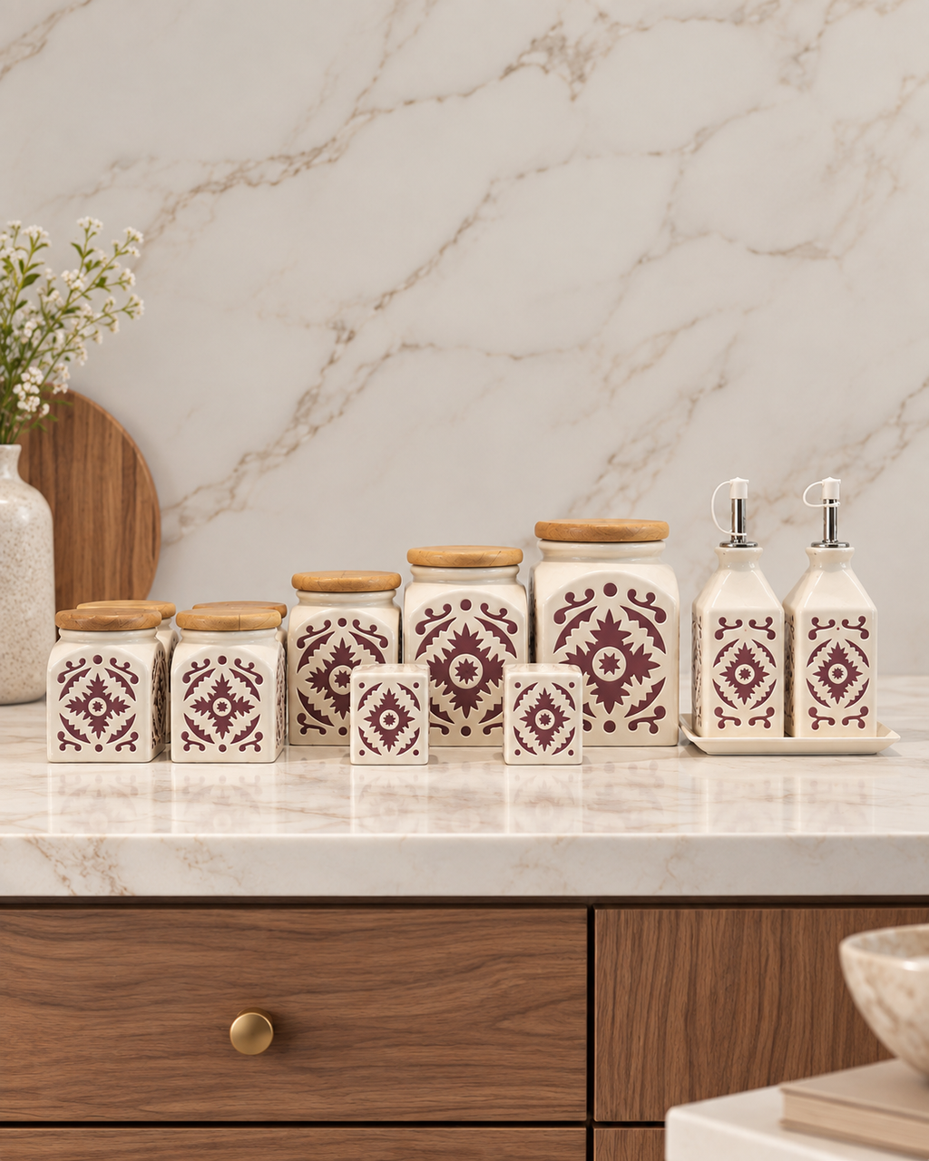 Vintage Emblem Container Set For Kitchen Storage