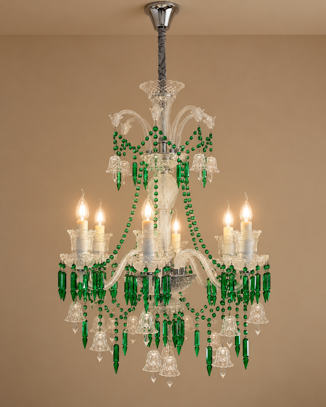 Celestia Grandeur Chandelier for Home & item for Home Decoration - Green
