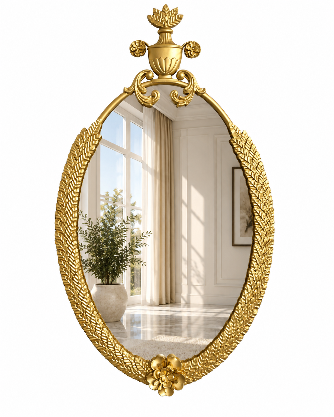 Crown Oval Designer Wall Mirror For Home & Wall Decoration Item