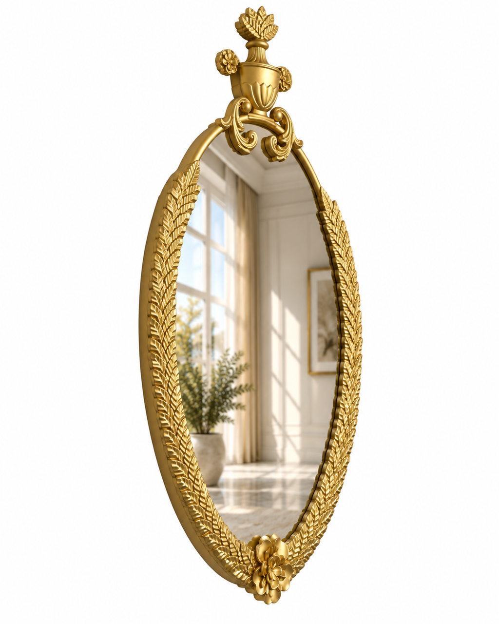 Crown Oval Designer Wall Mirror For Home & Wall Decoration Item