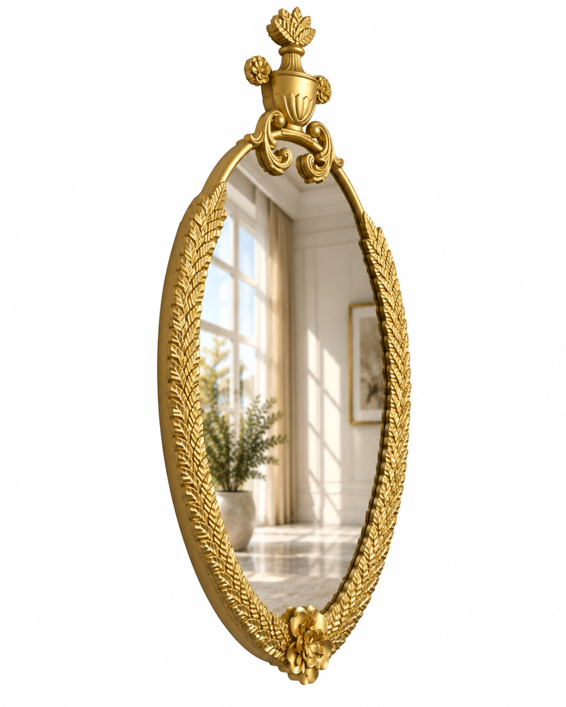 Crown Oval Designer Wall Mirror For Home & Wall Decoration Item