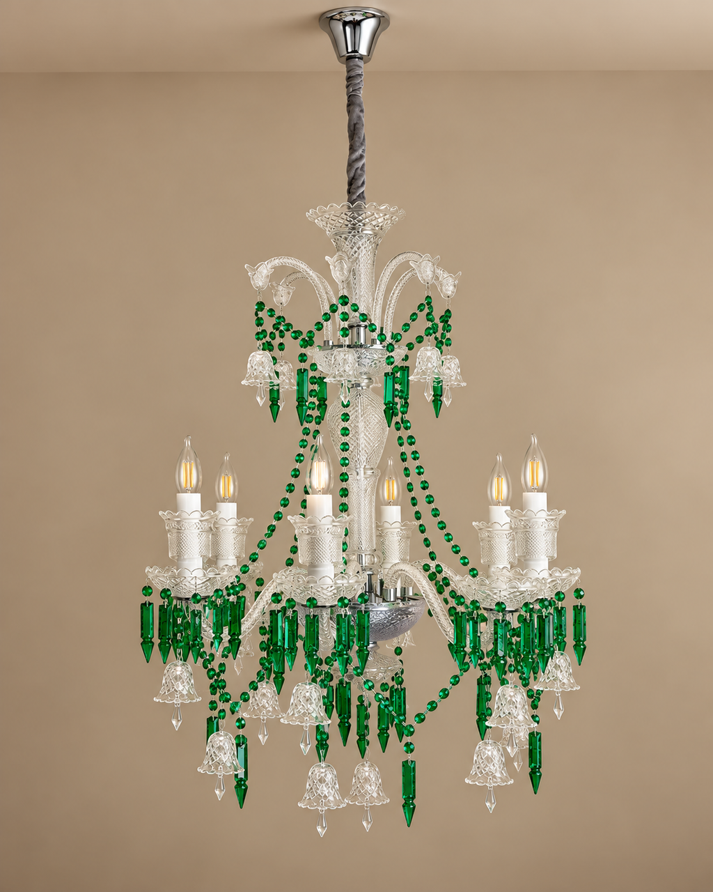 Celestia Grandeur Chandelier for Home & item for Home Decoration - Green