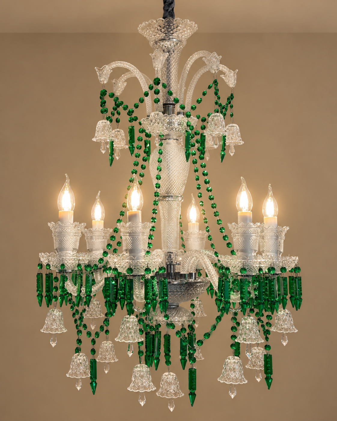 Celestia Grandeur Chandelier for Home & item for Home Decoration - Green