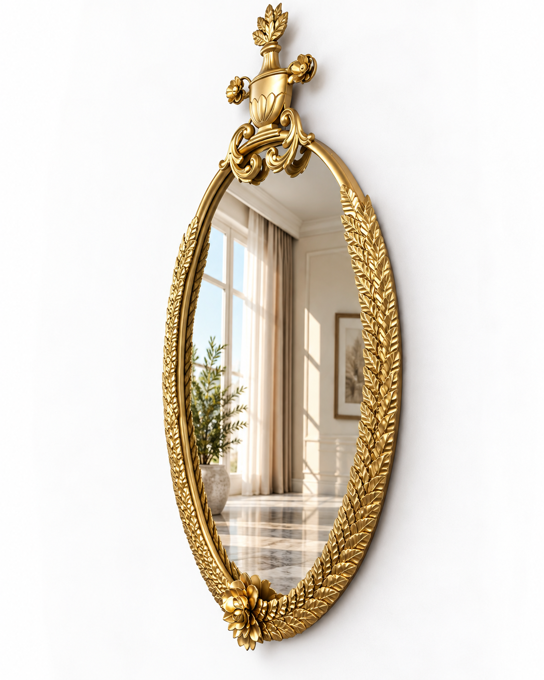 Crown Oval Designer Wall Mirror For Home & Wall Decoration Item