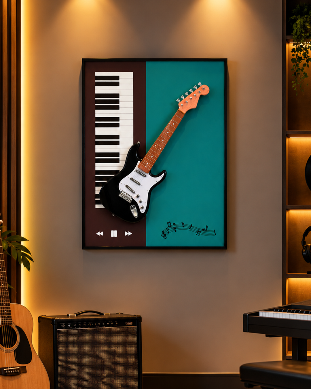 The Music Studio Pop Art Shadow Box & Wall Decoration Item