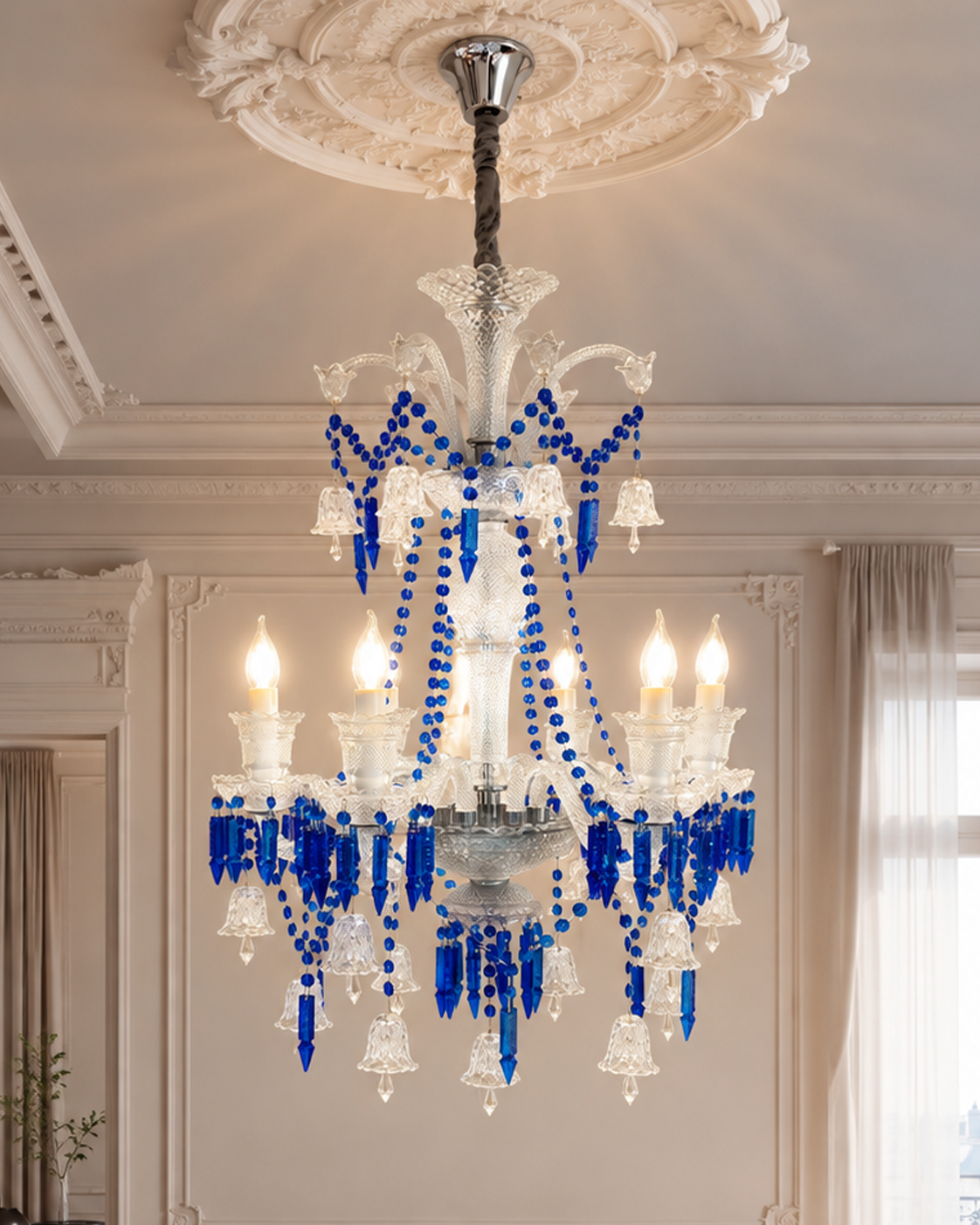 Celestia Grandeur Chandelier for Home & item for Home Decoration - Blue