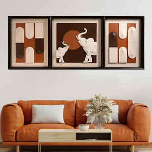 Tranquil Tuskers Wall Decoration Shadow Box - Set of 3