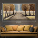 Golden Pathway to Home 100% Handmade Wall Painting for Home