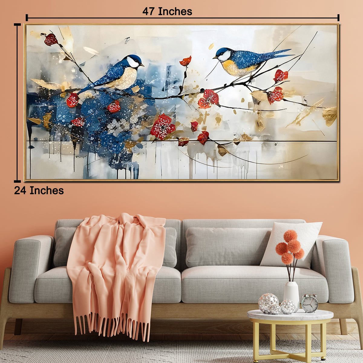 Birdsong Bliss Crystal Glass Decorative Wall painting Art