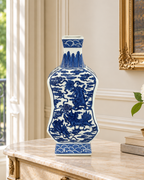 Ancient Legend Decorative Vase & Showpiece for Home & Item for Home Decoration (Blue Pottery)