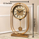 Pulse Prism Luxury Designer Pendulum Table Clock With Moving Gear Mechanism (Steel Body)