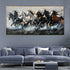 Seven Horses Run Wild 100% Hand Painted Wall Painting & Wall Decoration Items - Big (Golden Frame)