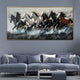 Seven Horses Run Wild 100% Hand Painted Wall Painting & Wall Decoration Items - Medium (Golden Frame)