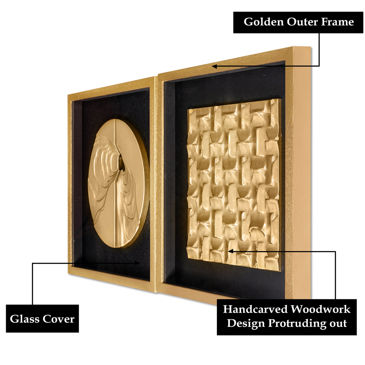 Golden Matrix Shadow Box for Wall Decoration