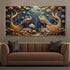Moonlit Garden Peacocks Crystal Glass Framed Wall Paintings For Home & Wall Decoration items
