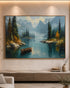 Mountain Lake Serenity Embossed Wall Painting for Home & Item for Wall Decoration ( 35.5 x 23.5 Inches )