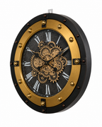 Elite Hour Luxury Designer Silent Movement Wall Clock With Moving Gear Mechanism (Steel Body)