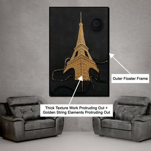 Golden Paris Nights Modern Wall Art ( 32 x 47 Inches )