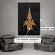 Golden Paris Nights Modern Wall Art ( 32 x 47 Inches )