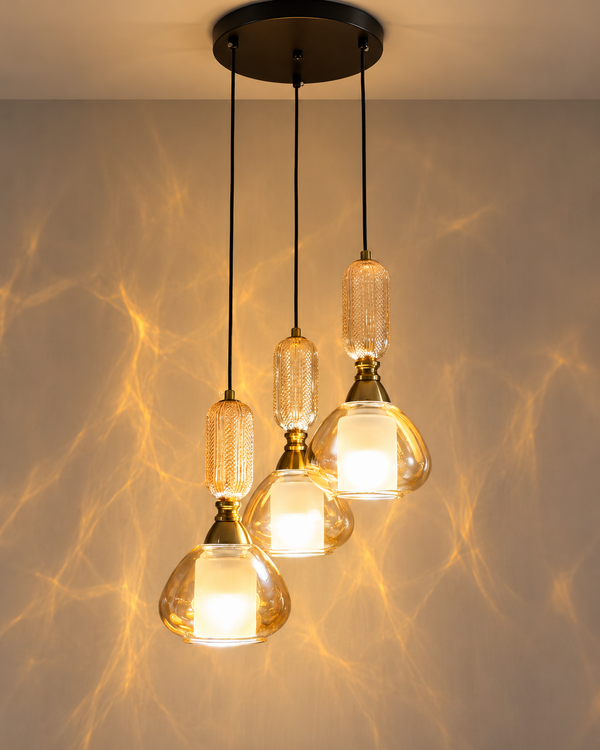 Evoria Luxe Ceiling Light For Living Room & Item for Home Decoration - Set of 3 Pendant