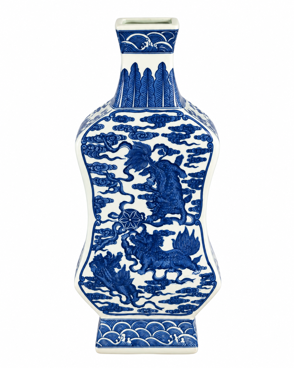 Ancient Legend Decorative Vase & Showpiece for Home & Item for Home Decoration (Blue Pottery)