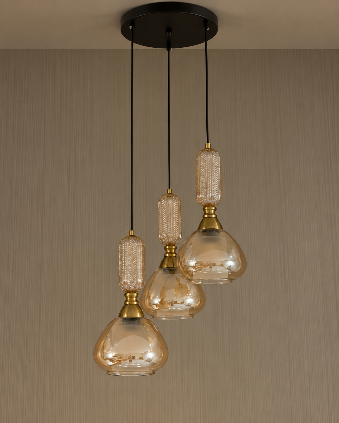 Evoria Luxe Ceiling Light For Living Room & Item for Home Decoration - Set of 3 Pendant