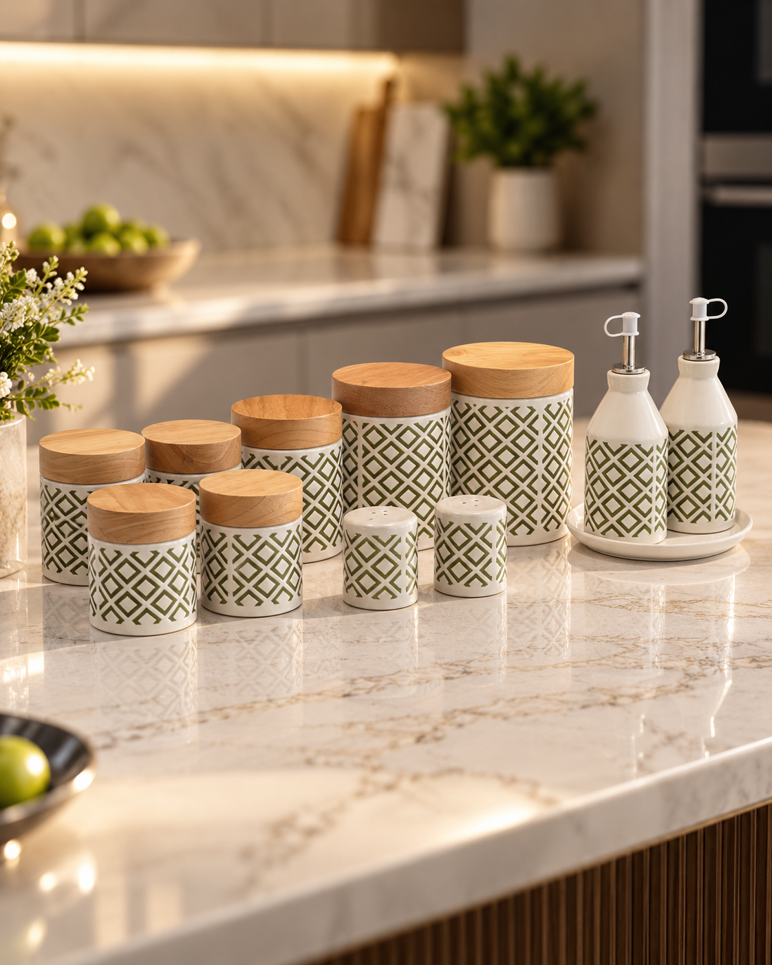 Heritage Grid Container Set For Kitchen Storage