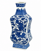 Ancient Legend Decorative Vase & Showpiece for Home & Item for Home Decoration (Blue Pottery)