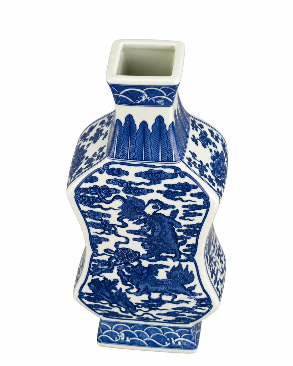 Ancient Legend Decorative Vase & Showpiece for Home & Item for Home Decoration (Blue Pottery)