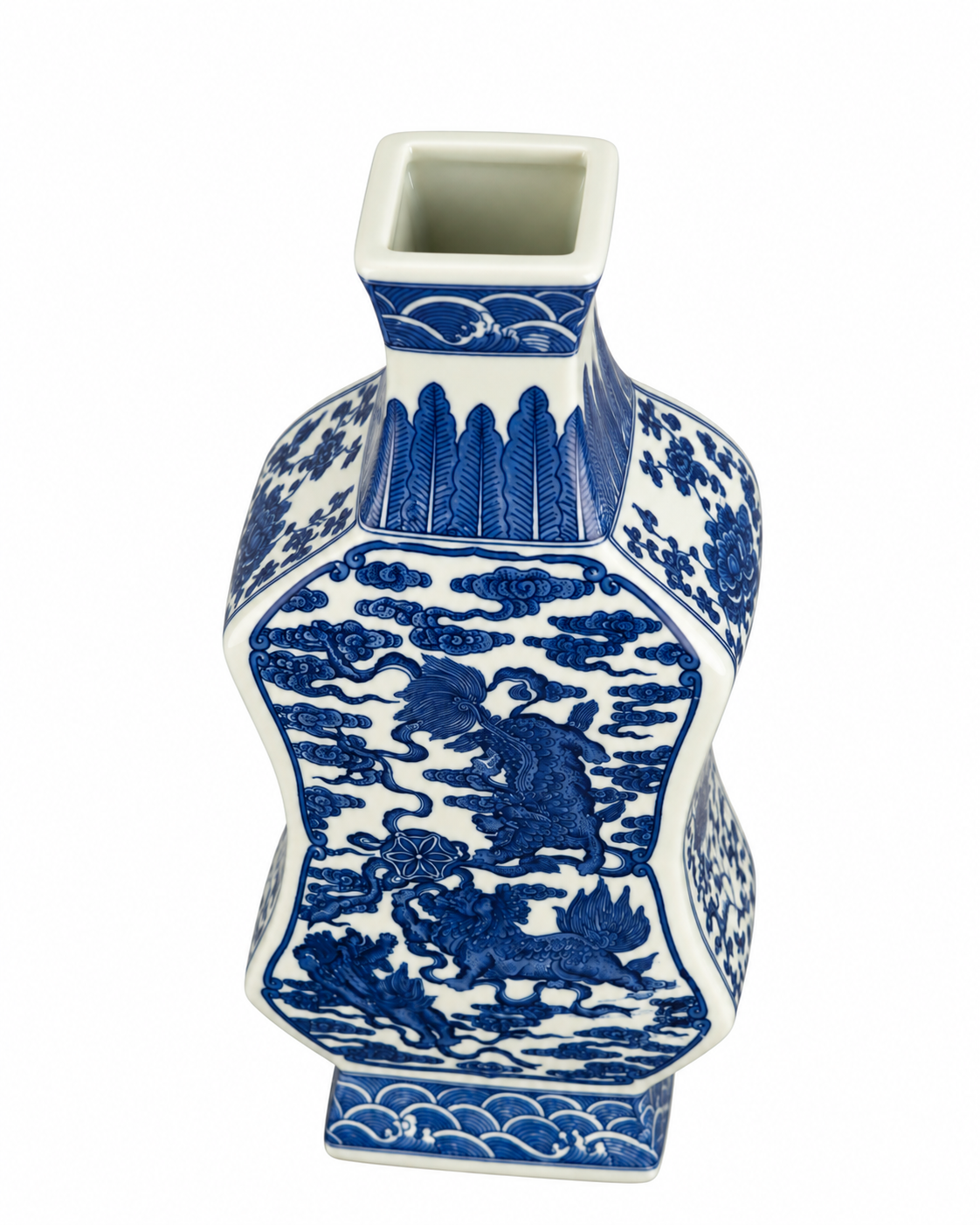 Ancient Legend Decorative Vase & Showpiece for Home & Item for Home Decoration (Blue Pottery)