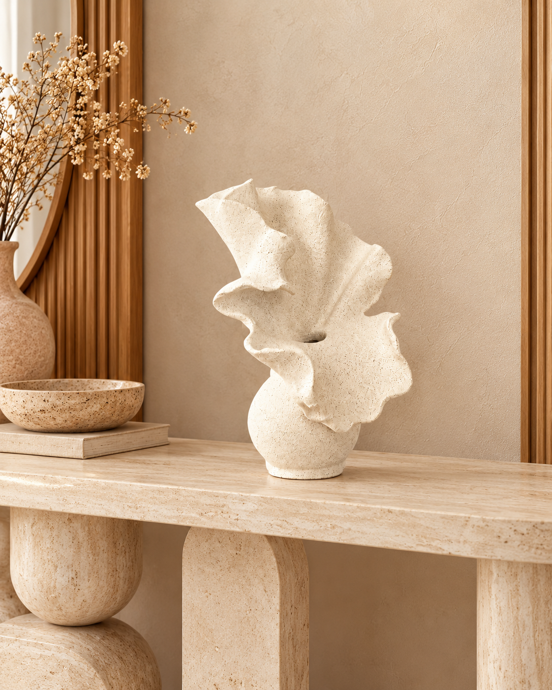 Flowing Form Accent Decorative Vase & Home Decoration Items