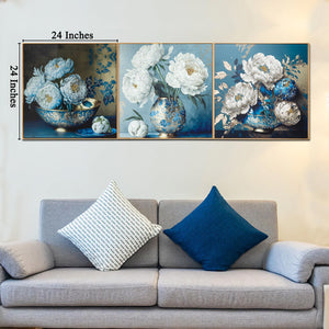 Crystal Petals Glass Painting - Set of 3