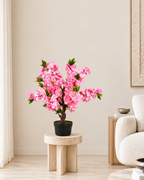 Bonsai Cherry Blossom Artificial Indoor Plant For Home  ( Natural feel )  ( 2 Feet )
