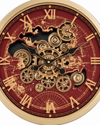 Worldline Timepiece Luxury Designer Silent Movement Wall Clock For Living Room With Moving Gear Mechanism Buy Wall Clock Online - Medium (Wine Red) (Brushing Luxury Watch Dial Collection)