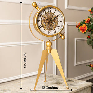 Mystic Time Luxury Designer Table Clock With Moving Gear Mechanism Buy Table Clock Online (Steel Body)
