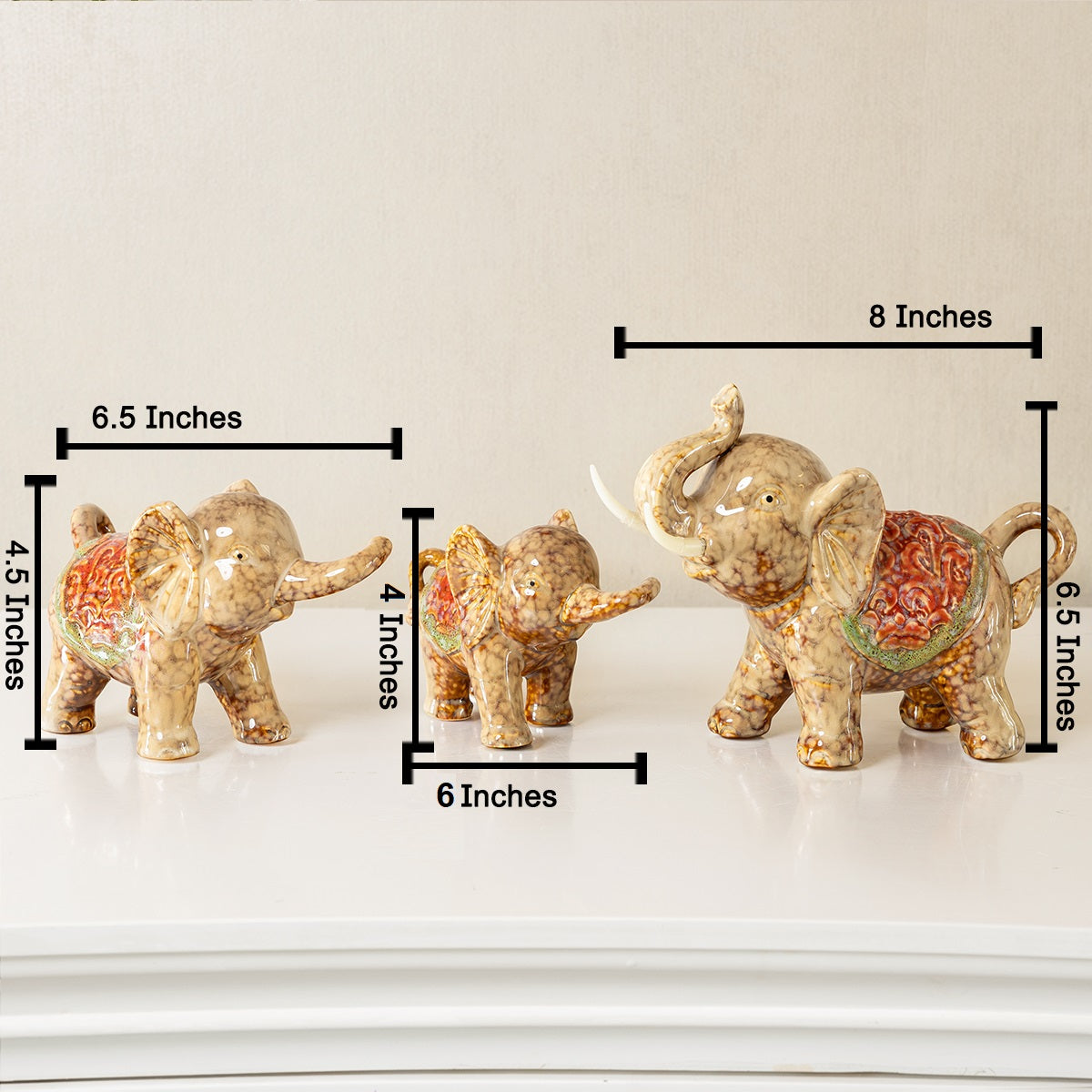 Lucky Elephant Ceramic Decorative showpiece & Items for Room Decoration