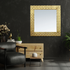 Square  Wall Mirror with Gold Border