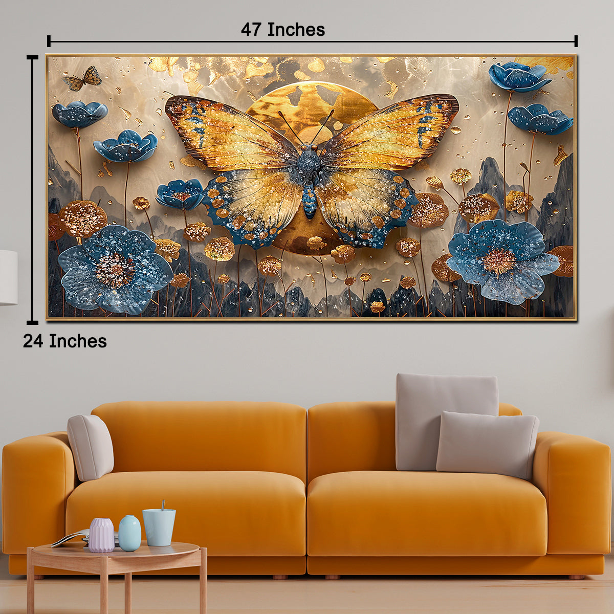 Butterfly Garden Crystal Glass Art Wall Painting For Home Décor