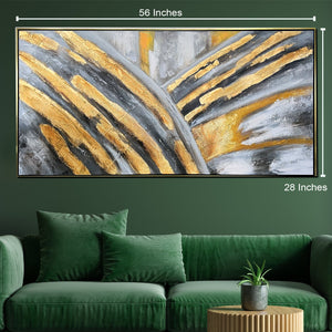 Radiance in Motion Hand painted Wall Paintings abstract & Wall Decoration Items (With outer Floater Frame) - Medium (56 x 28 Inches)