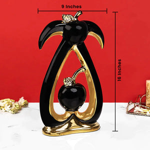 Opulence Harmony Ceramic Showpiece for Table - Big (Black)