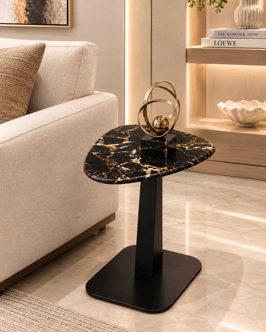 Obsidian Flow Side Table For Home & Home Decoration Item
