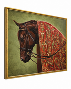 The Maharaja’s Horse 100% Hand Painted Oil Paintings For Home & Wall Decoration Items (31.5 x 47 Inches)