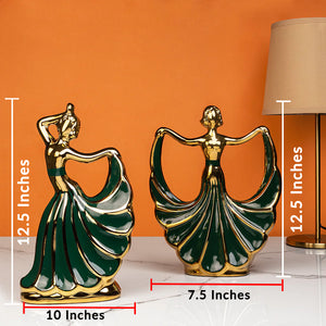 Emerald Essence Home Decoration Showpiece - Set of 2