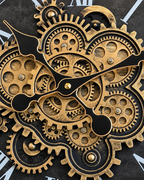Elite Hour Luxury Designer Silent Movement Wall Clock With Moving Gear Mechanism (Steel Body)