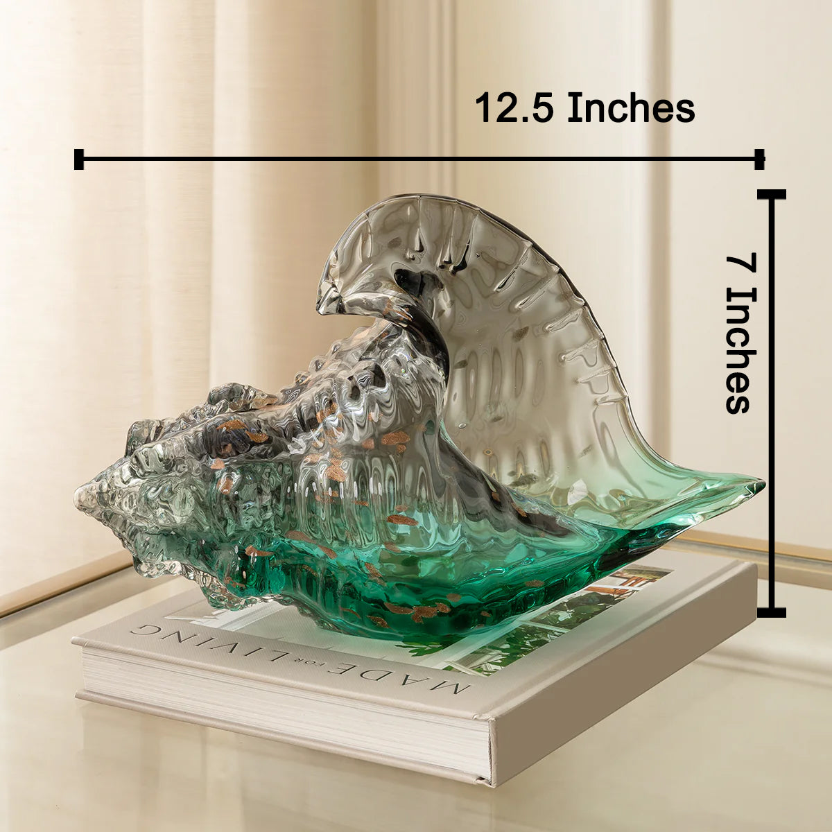 Shell Showpieces Sea Foam Shell Handblown Glass Showpiece & Items for Room Decoration ...