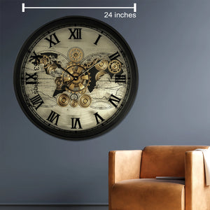 Moment Maker Luxury Designer Wall Clock With Moving Gear Mechanism Buy Wall Clock Online - Big (Steel Body)