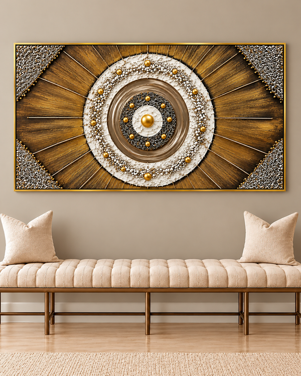 Aurelia Essence Hand Wall Paintings for Home (Comes With an Outer Floater Frame) (28x55 Inches)