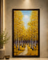 Path Through the Golden Woods 100% Hand Painted Wall Art Paintings for Home & Item for Wall Decoration (Vertical) ( 47 x 23.5 Inches )